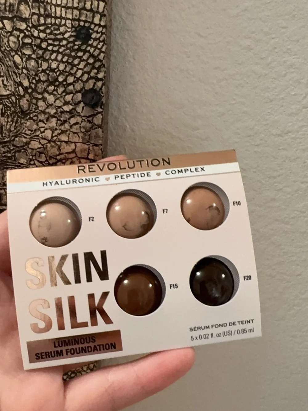 Revolution Skin Silk Luminous Serum Foundation F2 F7 F10 F15 F20 5-Sample Card